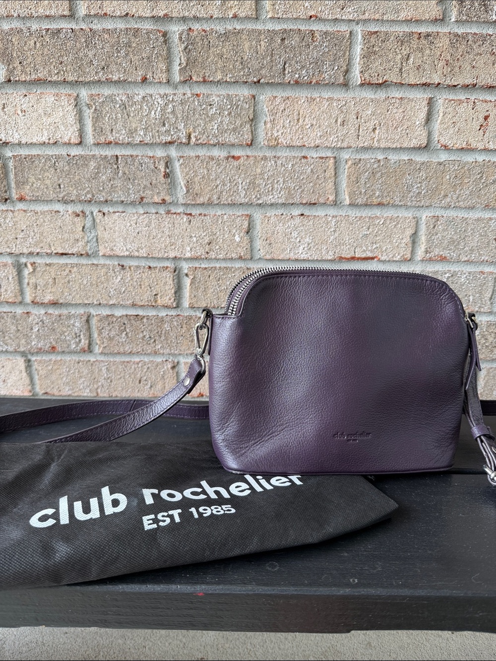 Club Rochelier Purple Leather Crossbody Bag